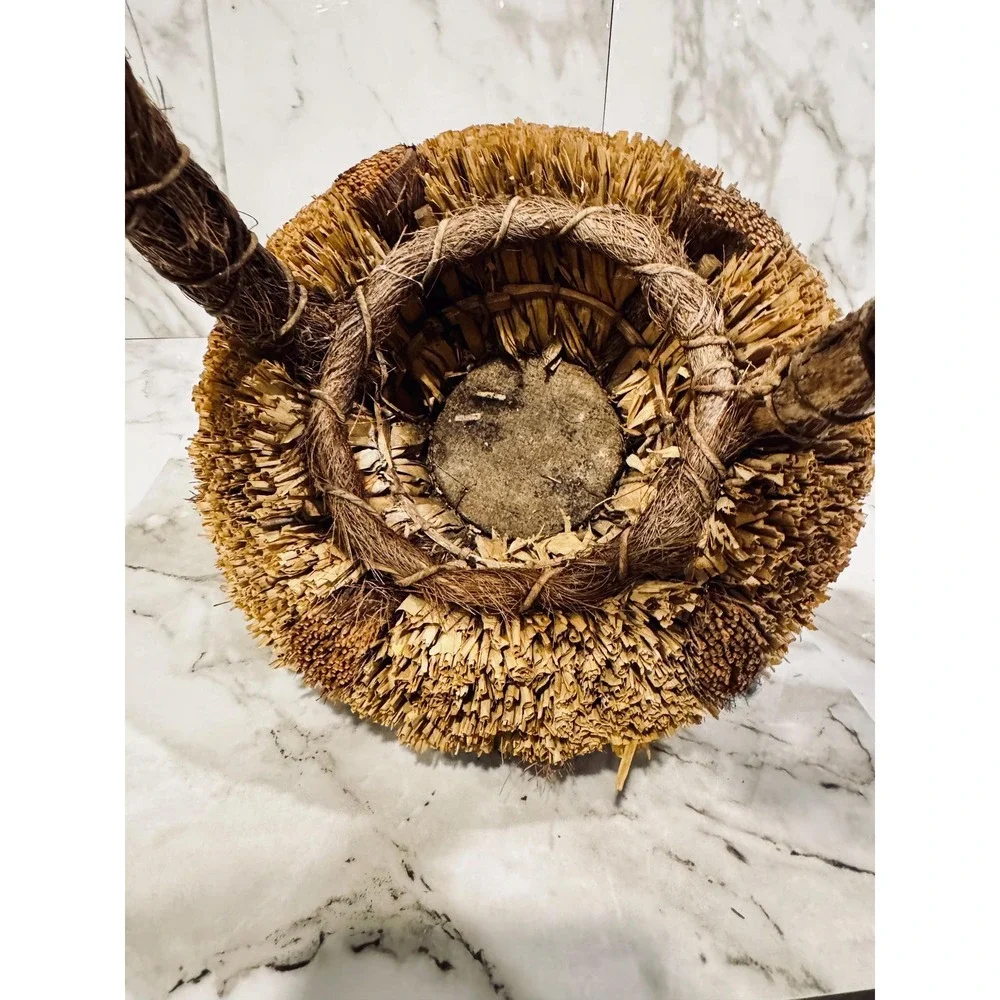 Vintage HBasket with Wrapped Handle Appalachian style made with sticks & vines
